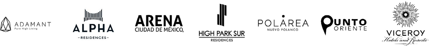 Proyectos y clientes: Adamant, Alpha Residences, Arena Ciudad de México, High Park Sur, Polárea Nuevo Polanco, Punto Oriente y Viceroy Hotels and Resorts